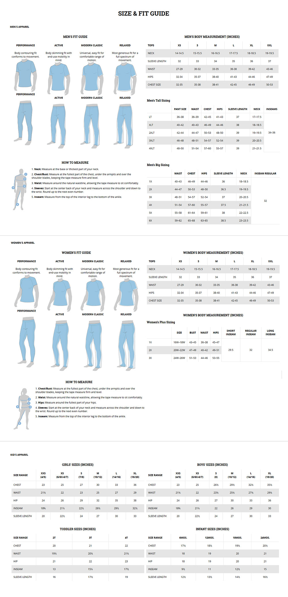 Columbia Big And Size Chart